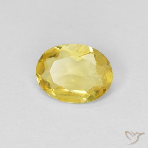 0.92 ct Yellow Beryl Stone, Natural Beryl in Oval Facet Shape for Sale