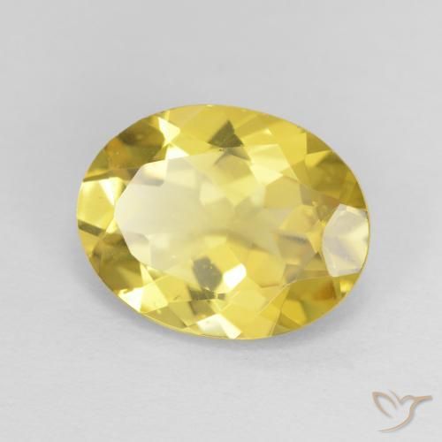 2.04 ct Yellow Beryl Stone, Natural Beryl in Oval Facet Shape for Sale