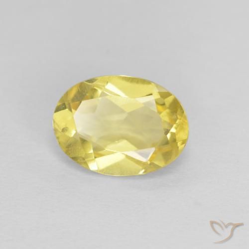 1.18 ct Yellow Beryl Stone, Natural Beryl in Oval Facet Shape for Sale