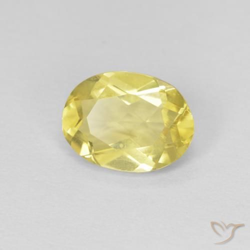 1.15 ct Yellow Beryl Stone, Natural Beryl in Oval Facet Shape for Sale