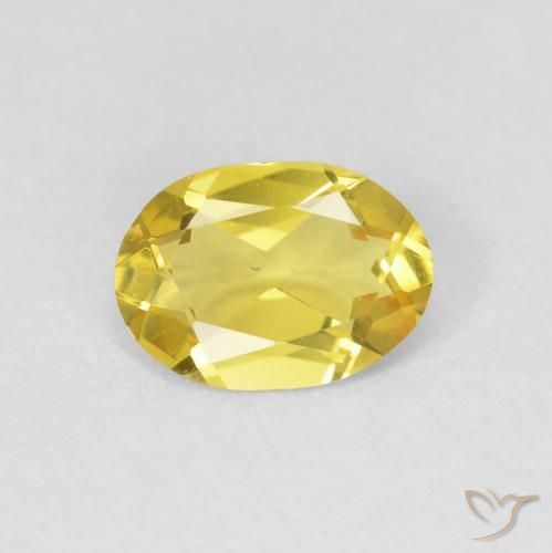 0.87ct Natural Tuscany Yellow Beryl, Oval, VVS-VS