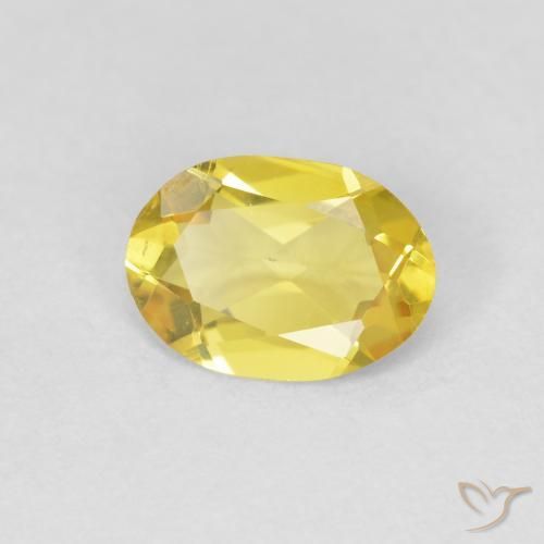 0.87 ct Yellow Beryl Stone, Natural Beryl in Oval Facet Shape for Sale