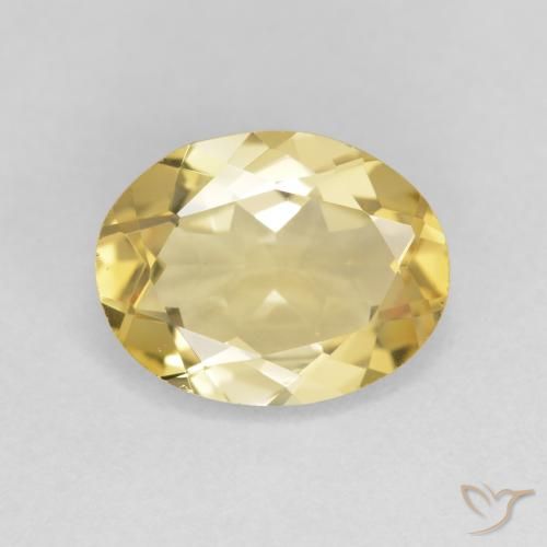 2.25ct Natural Light Yellow Beryl, Oval, VS