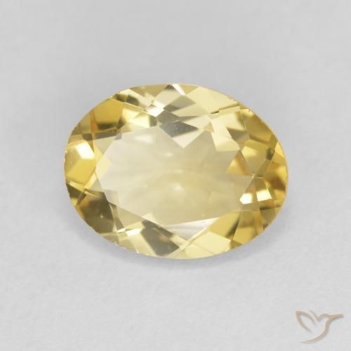 2.25 ct Yellow Beryl Stone, Natural Beryl in Oval Facet Shape for Sale