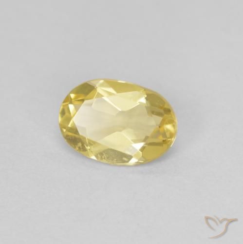 0.64 ct Yellow Beryl Stone, Natural Beryl in Oval Facet Shape for Sale