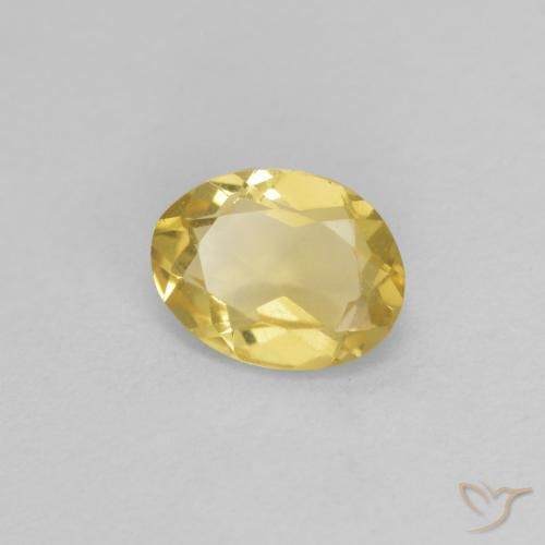 0.65 ct Yellow Beryl Stone, Natural Beryl in Oval Facet Shape for Sale