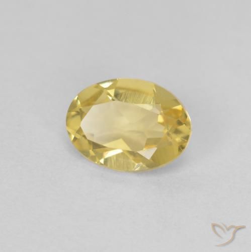 0.73 ct Yellow Beryl Stone, Natural Beryl in Oval Facet Shape for Sale
