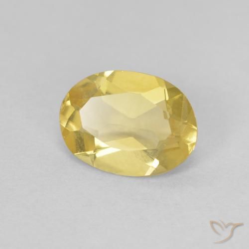 0.98 ct Yellow Beryl Stone, Natural Beryl in Oval Facet Shape for Sale