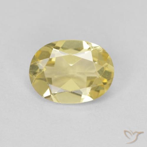 1.10ct Natural Light Gold Beryl, Oval, VVS-VS