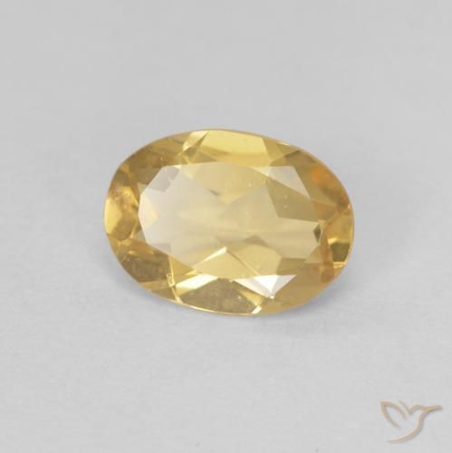 0.89 ct Golden Beryl Stone, Natural Beryl in Oval Facet Shape for Sale