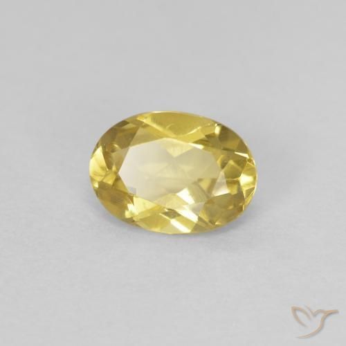 0.74 ct Yellow Beryl Stone, Natural Beryl in Oval Facet Shape for Sale