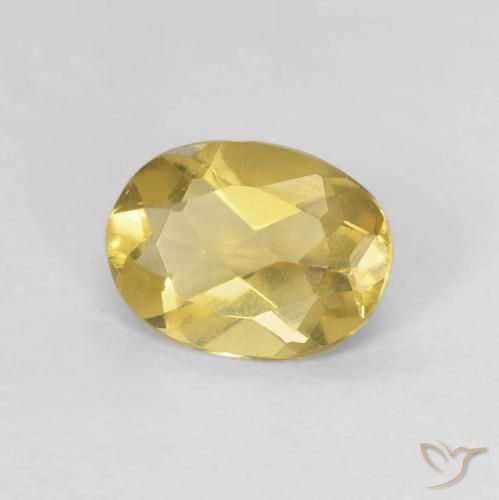 0.98 ct Yellow Beryl Stone, Natural Beryl in Oval Facet Shape for Sale