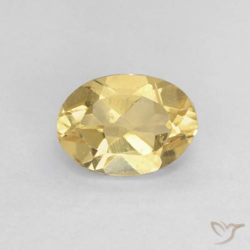 0.93ct Natural Medium Yellow Beryl, Oval, VVS-VS