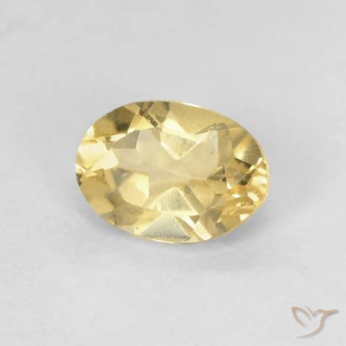 0.93 ct Yellow Beryl Stone, Natural Beryl in Oval Facet Shape for Sale