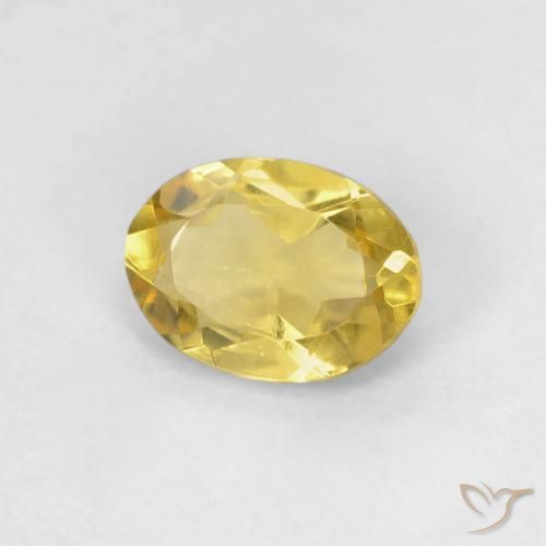 0.73 ct Yellow Beryl Stone, Natural Beryl in Oval Facet Shape for Sale
