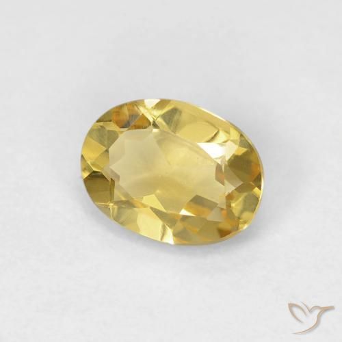 0.72 ct Yellow Beryl Stone, Natural Beryl in Oval Facet Shape for Sale