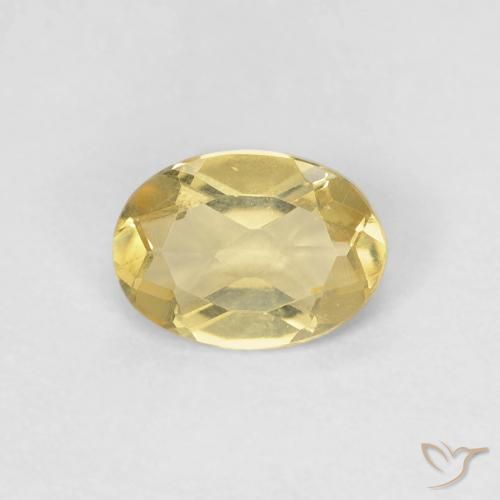 0.66 ct Yellow Beryl Gemstone, Beryl Gem in Oval Facet Shape for Sale.