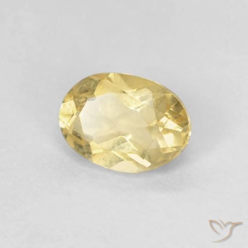 0.80 ct Yellow Beryl Stone, Natural Beryl in Oval Facet Shape for Sale