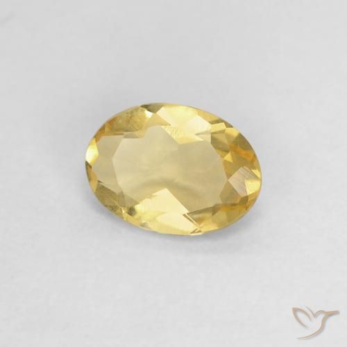 0.55 ct Yellow Beryl Stone, Natural Beryl in Oval Facet Shape for Sale