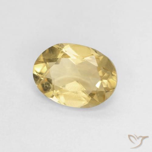 0.80 ct Yellow Beryl Stone, Natural Beryl in Oval Facet Shape for Sale