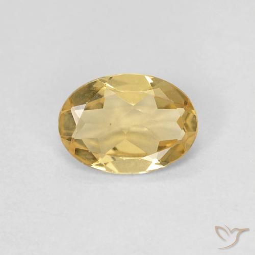 0.59ct Natural Warm Yellow Beryl, Oval, VVS-VS