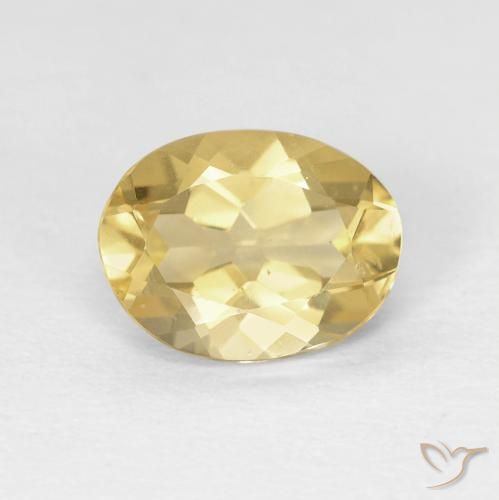 1.62ct Natural Warm Yellow Beryl, Oval, VVS-VS