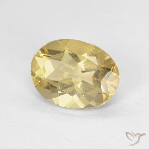 1.62 ct Yellow Beryl Stone, Natural Beryl in Oval Facet Shape for Sale