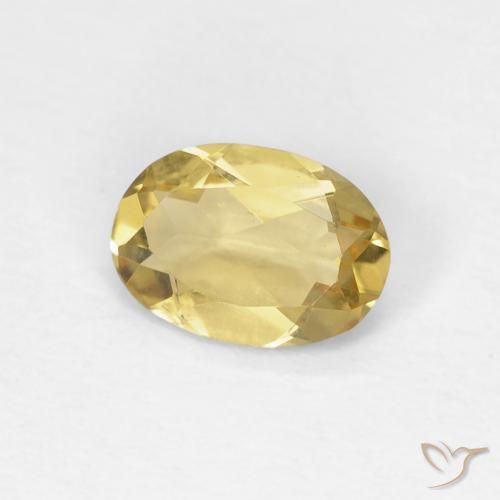 0.55 ct Yellow Beryl Stone, Natural Beryl in Oval Facet Shape for Sale