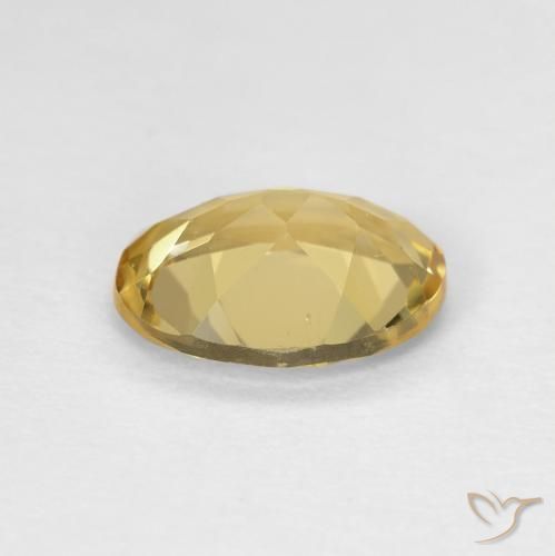 Beryl Gemstone in 9 x 7 mm (calibrated) Size for Sale, Beryl Stone in Medium Yellow Color