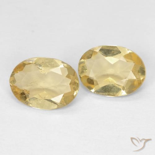 1.74 ctw Yellow Beryl Stones, Natural Beryl in Oval Facet Shape for Sale