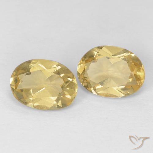 2.24 ctw Golden Beryl Stones, Natural Beryl in Oval Facet Shape for Sale