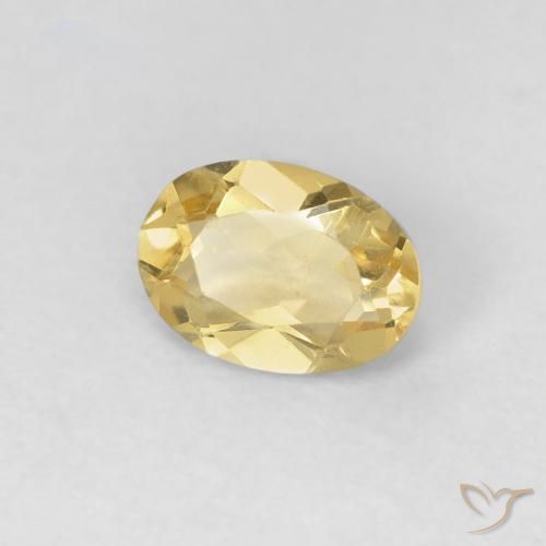0.67 ct Golden Beryl Stone, Natural Beryl in Oval Facet Shape for Sale