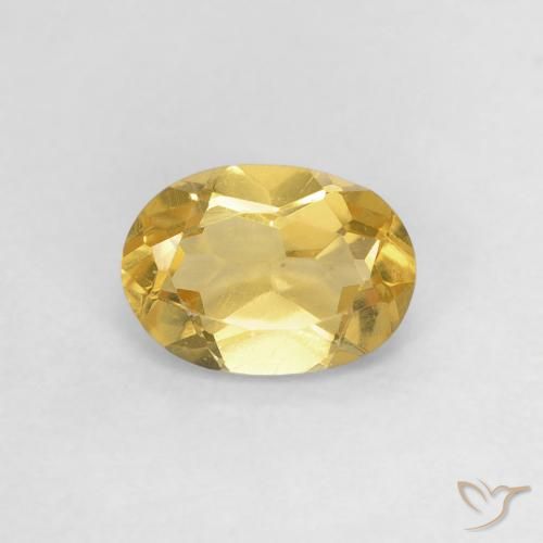 0.7 ct Yellow Beryl, 6.9 x 5 mm Oval Cut From Madagascar, Photo A