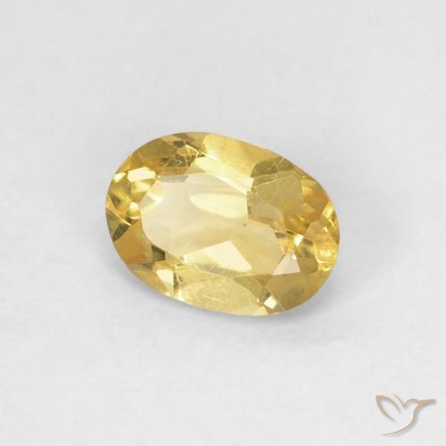 0.70 ct Golden Beryl Stone, Natural Beryl in Oval Facet Shape for Sale