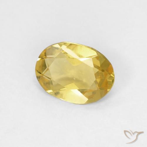 0.63 ct Golden Beryl Stone, Natural Beryl in Oval Facet Shape for Sale