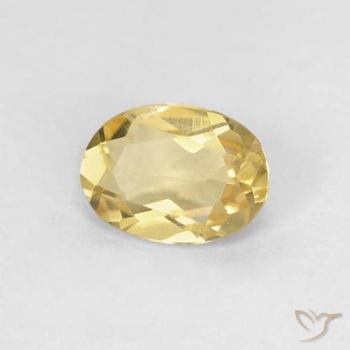 0.74 ct Golden Beryl Stone, Natural Beryl in Oval Facet Shape for Sale