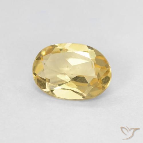 0.90 ct Golden Beryl Stone, Natural Beryl in Oval Facet Shape for Sale