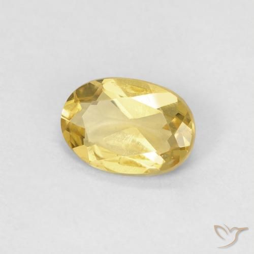 0.78 ct Yellow Beryl Stone, Natural Beryl in Oval Facet Shape for Sale