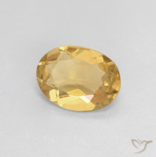 0.96 ct Golden Beryl Stone, Natural Beryl in Oval Facet Shape for Sale