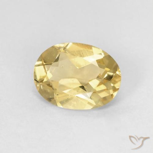 1.03 ct Golden Beryl Stone, Natural Beryl in Oval Facet Shape for Sale