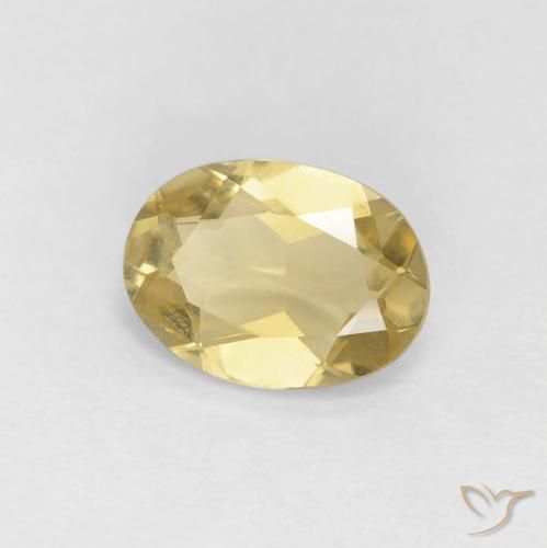 0.97 ct Yellow Beryl Stone, Natural Beryl in Oval Facet Shape for Sale