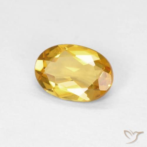 0.62 ct Golden Beryl Stone, Natural Beryl in Oval Facet Shape for Sale