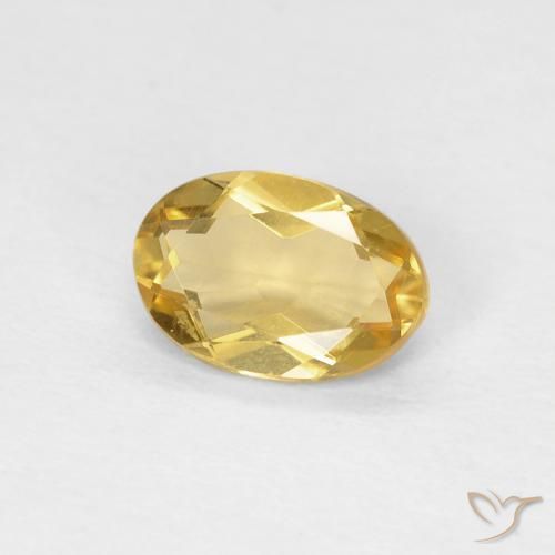0.65 ct Golden Beryl Stone, Natural Beryl in Oval Facet Shape for Sale