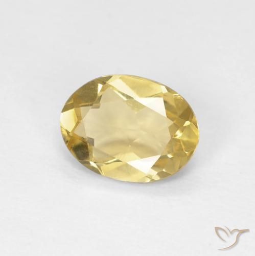 0.98 ct Yellow Beryl Stone, Natural Beryl in Oval Facet Shape for Sale