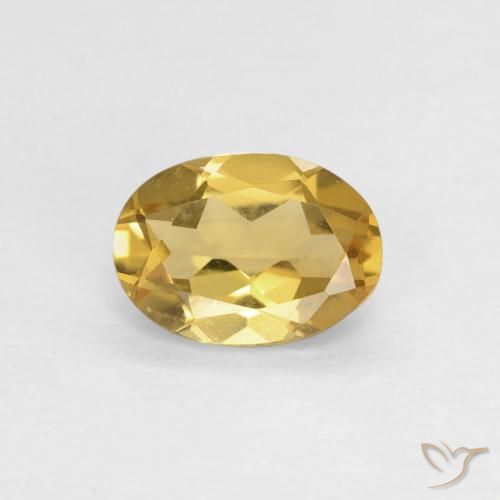 0.72ct Natural Medium Yellow Beryl, Oval, VVS