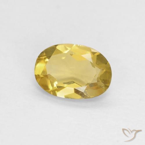 0.55 ct Golden Beryl Stone, Natural Beryl in Oval Facet Shape for Sale