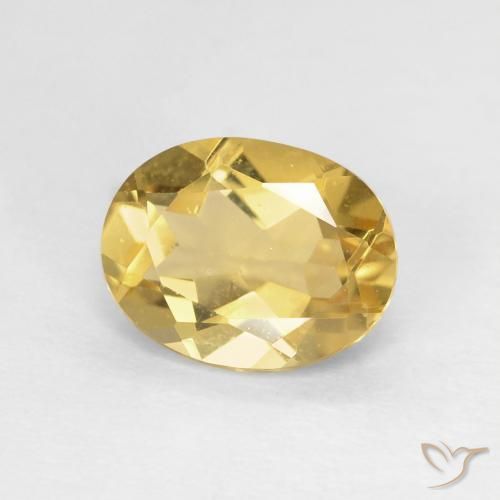 1.74 ct Golden Beryl Stone, Natural Beryl in Oval Facet Shape for Sale