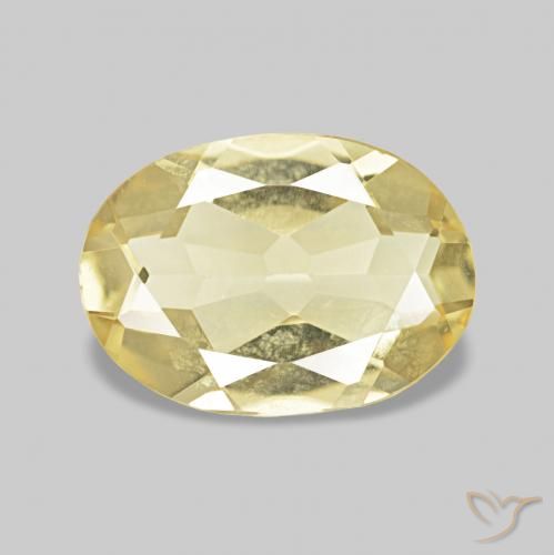 0.91 ct Yellow Beryl Gemstone, Beryl Gem in Oval Facet Shape for Sale.