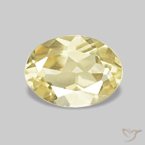 0.75 ct Yellow Beryl Gemstone, Beryl Gem in Oval Facet Shape for Sale.