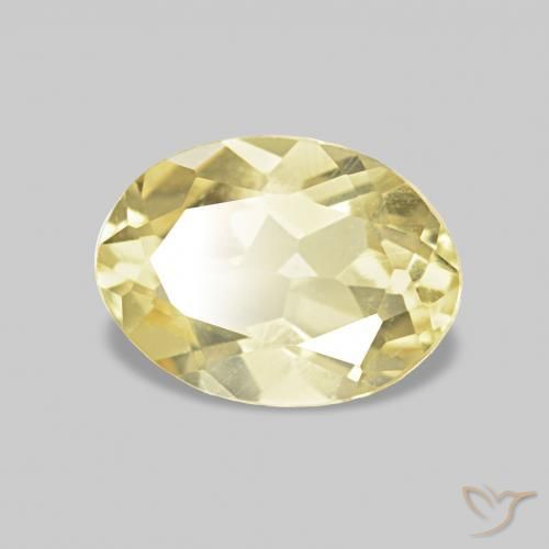 0.75 ct Yellow Beryl Stone, Natural Beryl in Oval Facet Shape for Sale